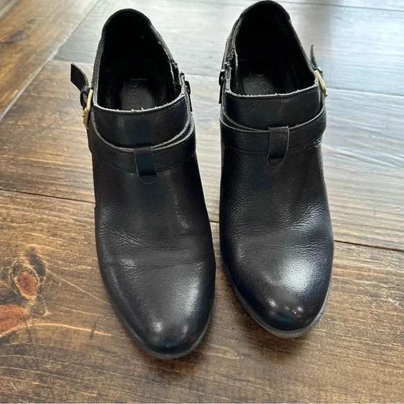 BOC Born Concepts Black Leather Block Heel Zip-Up Ankle Boots Size 9M GUC - Picture 3 of 13